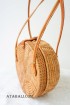 handwoven circle rattan handbag full handmade bali